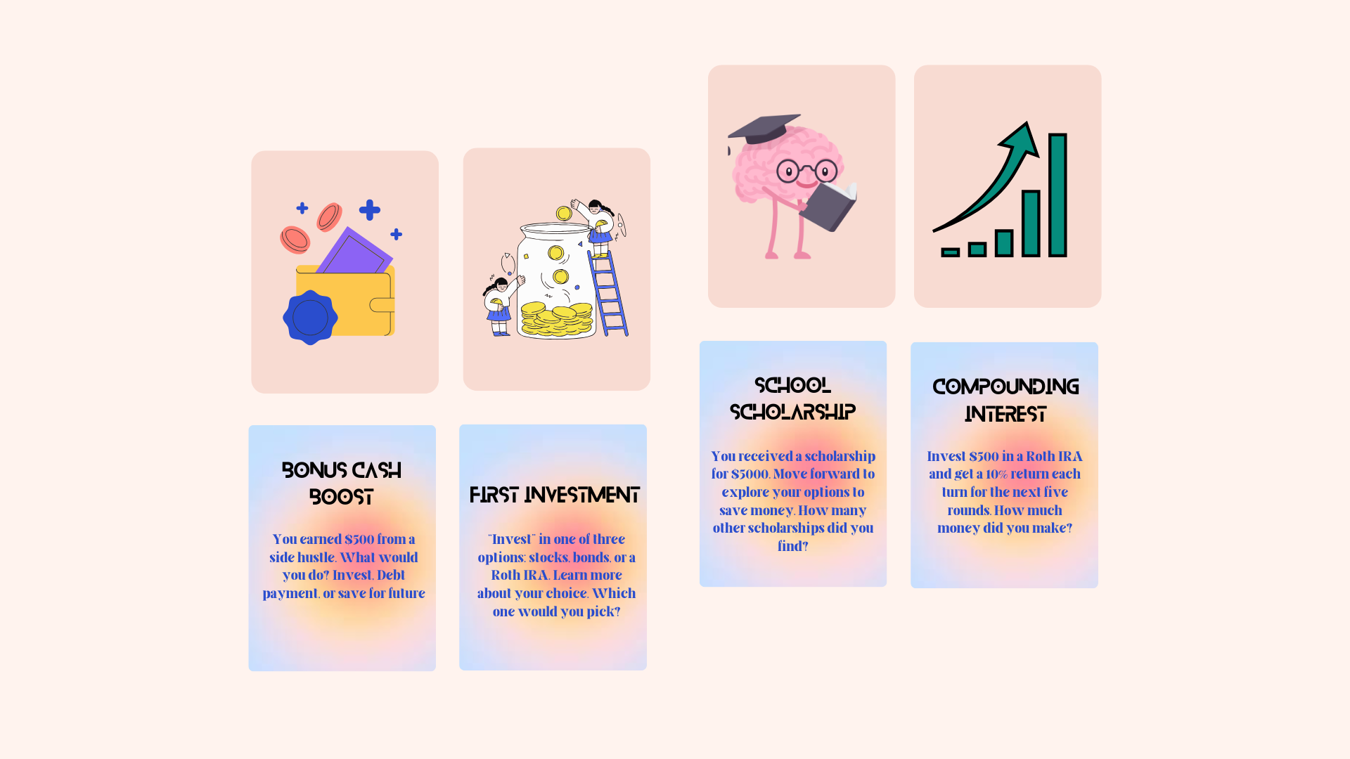 Money-skills game cards